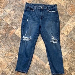 Old Navy OG Straight High Rise jeans. Size 16. Distressed. VERY LIGHTLY worn.